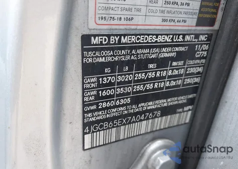 2007 Mercedes-Benz R 350 4Matic from USA, damaged, VIN 4JGCB65EX7A047678